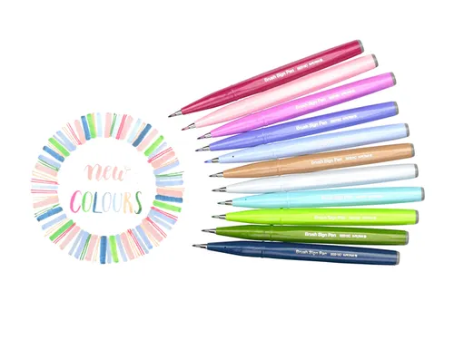 Brushpen Pentel Sign SES15C etui à 12 pastelkleuren
