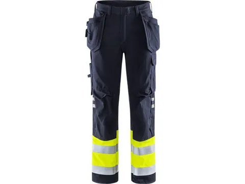 Fristads 109417 werkbroek, fluo geel/marineblauw, maat 52, per stuk