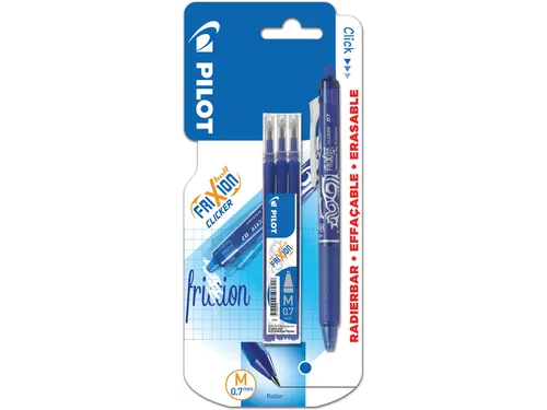 Gelroller Pilot Frixion Ball Clicker 07 Medium Blauw + 3 navullingen