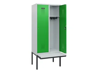 locker met bank,HxBxD 1950x800x815mm,2vak,vak B 400mm,cilinderslot - 1