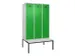locker met bank,voor scheiding van kleding,HxBxD 2120x1200x815mm,3vak