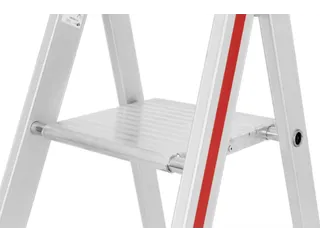 trapladder,eenzijdig,5treden,stand H 1,11m,balk L 1,89m,aluminium - 8
