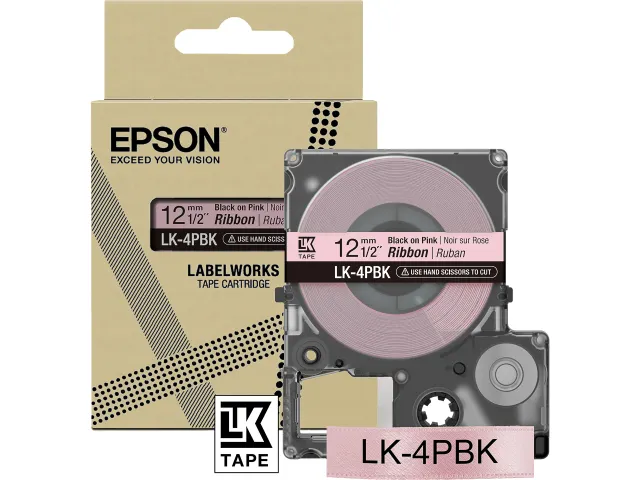 C53S654031 Epson 12Mm Pink Black Lk4Pbk Tabe 5M Satin
