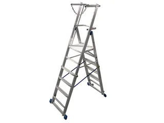 telescoop-platformladder,bordes HxBxD 1550-2100x500x450mm,aluminium - 2