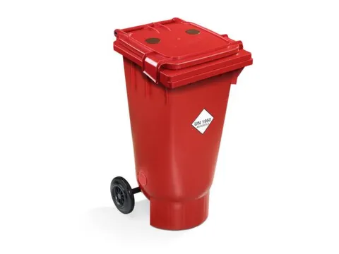 UN-bak,v. spuitbussen,kunststof,rood,120l,HxLxB 960x554x498mm