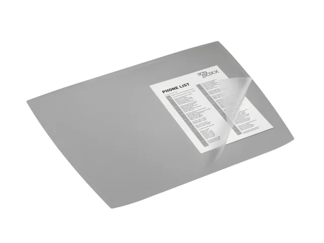 Sous-main ARTWORK 590x470mm avec rabat transparent PP Gris