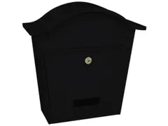 muurbrievenbus,staal,zwart,HxBxD 370x362x133mm,inworp/uitname voor