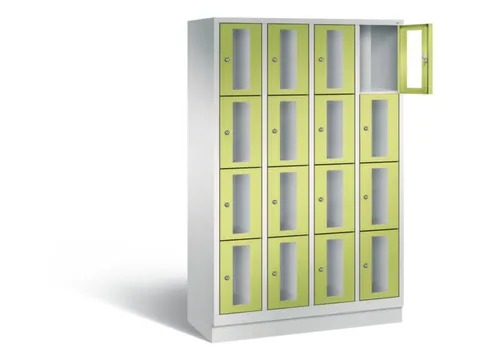 Lockerkast 1800x1190x500mm 4x4 vakken Cilinderslot, Sokkel, RDS1108060