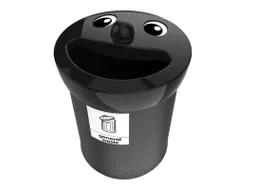 Afvalbak Smiley Face Bin 52 Liter General Waste Zwart