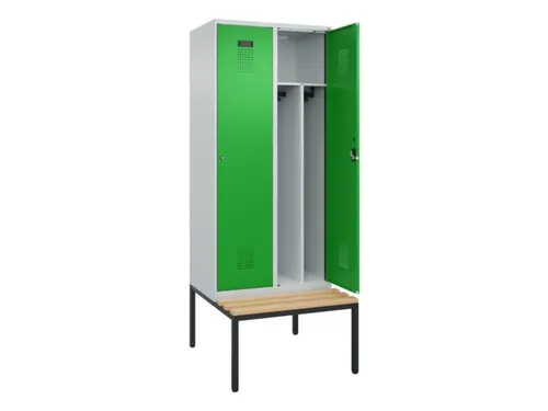 locker met bank,voor scheiding van kleding,HxBxD 2120x800x815mm,2vak