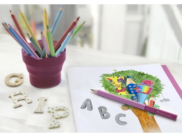 Set de 2 crayons Faber-Castell Jumbo Grip en blister Grip. Crayons gra
