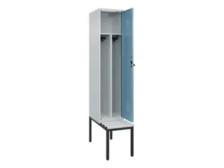locker met bank,voor scheiding van kleding,HxBxD 2120x400x815mm,1vak - 1