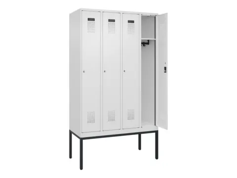 locker,HxBxD 2120x1200x500mm,4vak,vak B 300mm,cil.-slot,voetonderstel