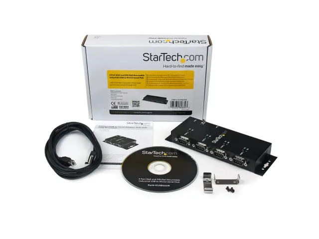 4-poort USB naar DB9 RS232 seriële adapter hub