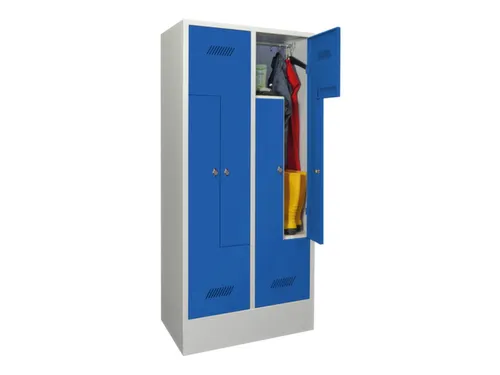 Z-garderobekast,HxBxD 1850x800x500mm,vak B 400mm,RAL7035,front RAL5010