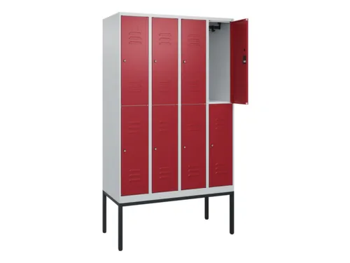 dubbeldekse locker,HxBxD 2120x1200x500mm,4x2vak.,vak B 300mm,cil.-slot