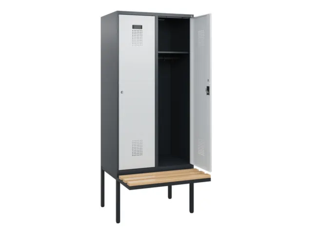 locker met bank,HxBxD 1950x800x815mm,2vak,vak B 400mm,cilinderslot