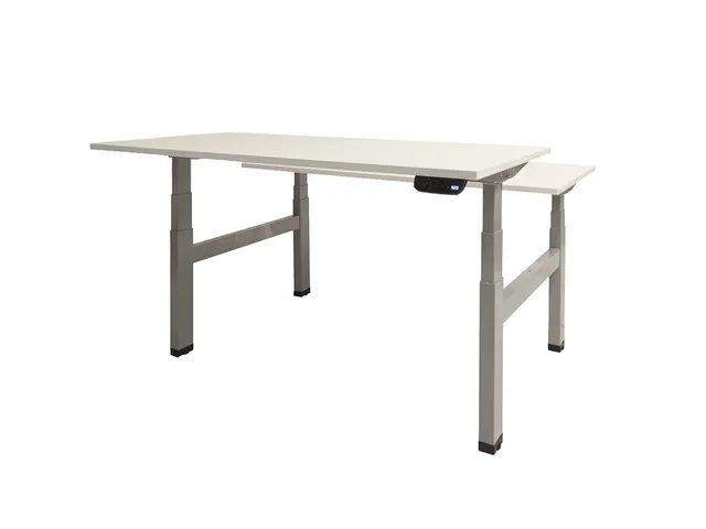 Dextro Plus Duo Zit-sta Bureau Elektrisch 140x80 Krijtwit 25mm Alu
