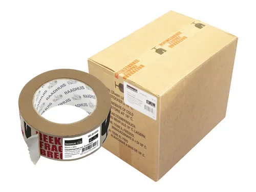 Verpakkingstape ECO Raadhuis 50mm x 50m papier breekbaar doos a 36 rol