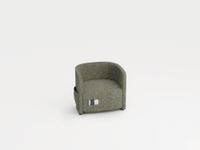 fauteuil 1-zits stof lichtgrijs HxBxD 760x860x760mm stekkerdoos 2xUSB