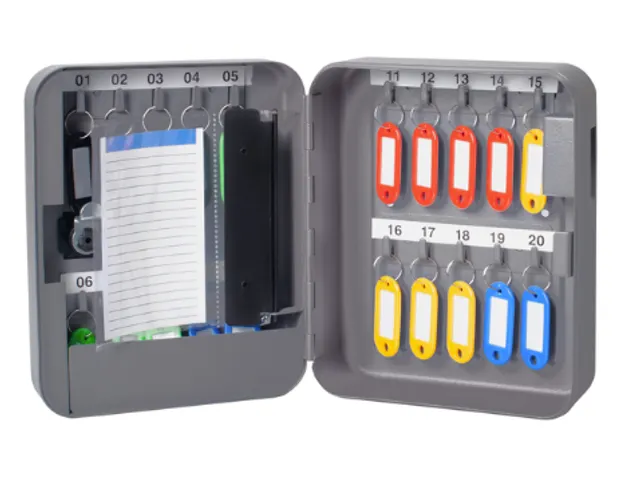 Sleutelkast metaal Pavo basic met cijferslot 20 haken 20x16x6cm grijs