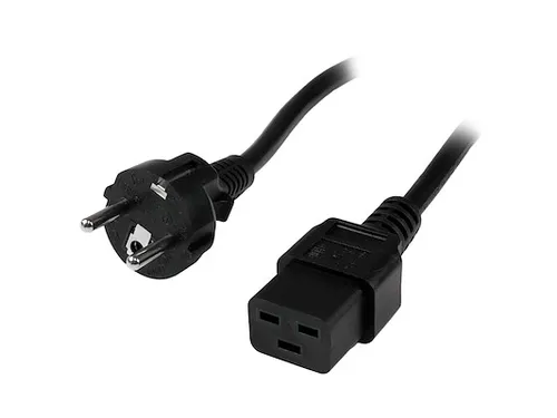 Computer Stroomkabel 2 Meter 16AWG, EU Schuko naar C19 16A 250V Zwart