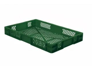Euronorm-stapelbak 14.5l 75x600x400mm Wanden/bodem Opengewerkt Groen - 1
