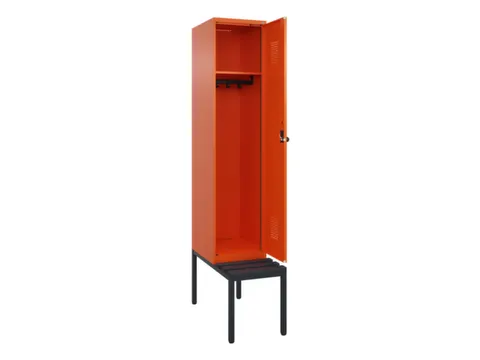 locker met bank,HxBxD 2120x400x815mm,1vak,vak B 400mm,draaigrendel