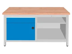 werkbank,HxBxD 860x1500x750mm,onderstel RAL5010,fronten RAL3020