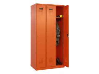 locker,HxBxD 1850x900x500mm,3vak,vak B 300mm,cil.-slot,staand op vloer - 1