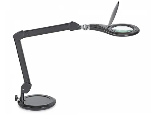 Loeplamp LED MAULmakro Met Voet Zwart