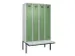 locker met bank,voor scheiding van kleding,HxBxD 2120x1200x815mm,4vak
