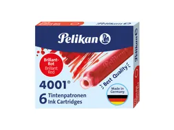 Inktpatroon Pelikan 4001 rood 6 stuks