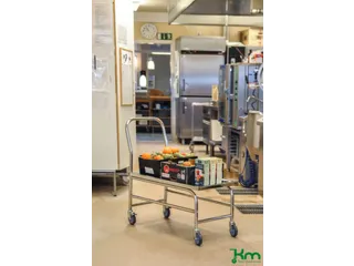 RVS duwbeugelwagen,draagverm. 100kg,laadvl. LxB 735x390mm,RVSplaat - 1
