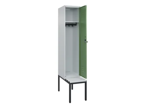 locker met bank,HxBxD 2120x400x815mm,1vak,vak B 400mm,draaigrendel