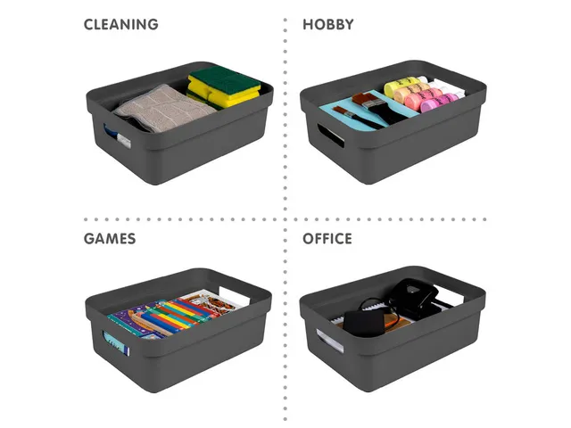 Sigma Home opbergbox 9L antraciet - 35x24,6x12,2cm