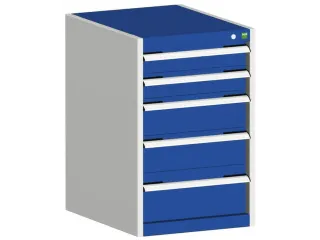 ladekast HxBxD 800x525x525mm 5laden romp RAL7035 front RAL5010 - 1