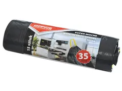 vuilniszak met trekkoord 46x56cm 35L 25 micron LDPE zwart 15 stuks
