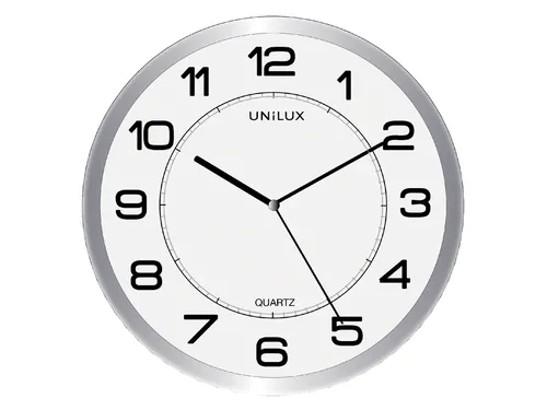Wandklok Unilux Magnet Ø30,5cm lichtgrijs/wit cijfers