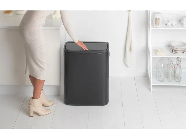Afvalbak Bo Touch Bin 2x30 Liter Mat Zwart