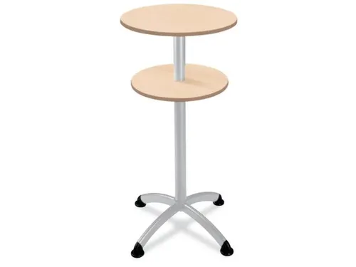 Statafel Stalen 4-Poots H 112cm Onderstel Zwart Blad Esdoorn