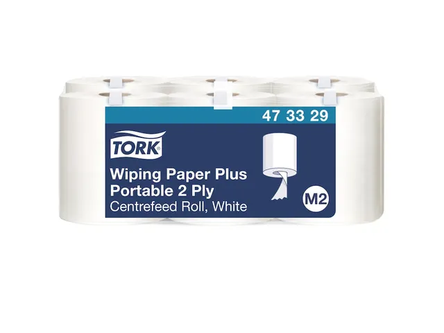 Tork 473329 Poetspapier M2 Centerfeed 2-laags Portable Wit