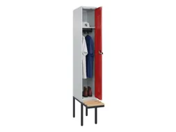 locker met bank,HxBxD 2120x300x815mm,1vak,vak B 300mm,draaigrendel