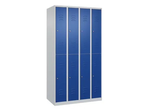 dubbeldekse locker,HxBxD 1850x1000x500mm,4x2vak.,vak B 250mm,cil.-slot