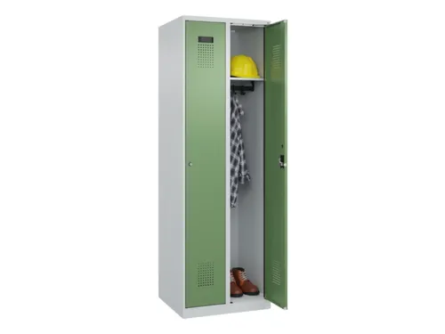 locker,HxBxD 1850x600x500mm,2vak,vak B 300mm,cil.-slot,staand op vloer