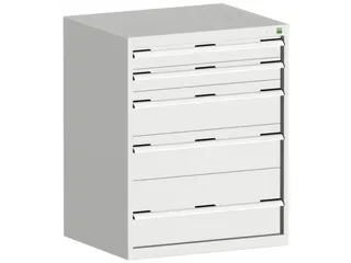 ladekast HxBxD 1000x800x525mm 5laden romp RAL7035 front RAL7035 - 1