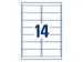 inkjetetiket Avery 99,1x38,1mm wit 100 vel 14 etiketten per vel
