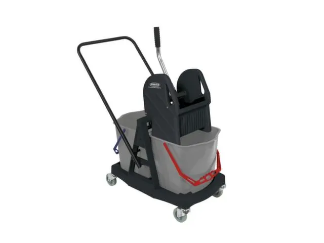 dweilwagen,emmer 2x17l ROOD/BLAUW,mopwringer,frame kunststof