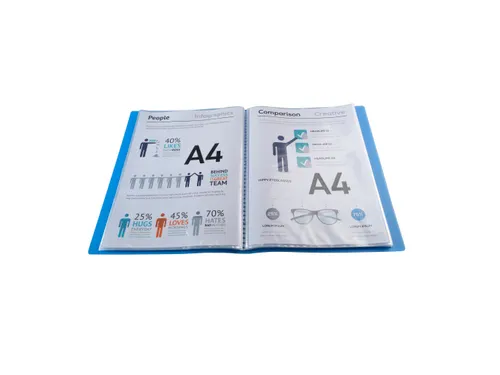 Showalbum Chromaline PP met vaste rug 100 tassen A4 Assorti