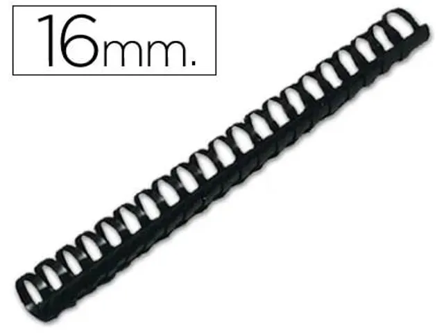 Bindrug 16Mm 21 Rings 50 Stuks Zwart